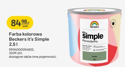 Farba kolorowa It's Simple 2,5 l promocja w Castorama