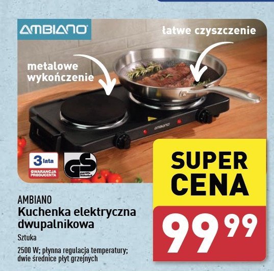 Kuchenka elektryczna dwupalnikowa AMBIANO promocja