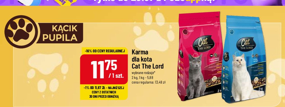 Karma dla kota z wołowiną i warzywami Cat the lord promocja
