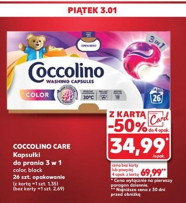 Kapsułki do prania 3w1 black Coccolino promocja w Kaufland