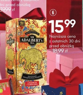 Kalendarz adwentowy ADALBERT'S ŚWIĄTECZNA PODRÓŻ na 24 dni z herbatą promocja w Super-Pharm