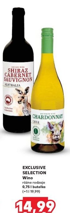 Wino Exclusive selection chardonnay promocja w Kaufland