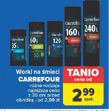 Worki na śmieci 160 l Carrefour promocja