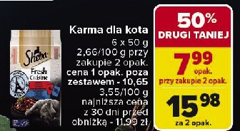 Karma dka kota wołowina-biała ryba Sheba fresh cuisine promocja w Carrefour Market