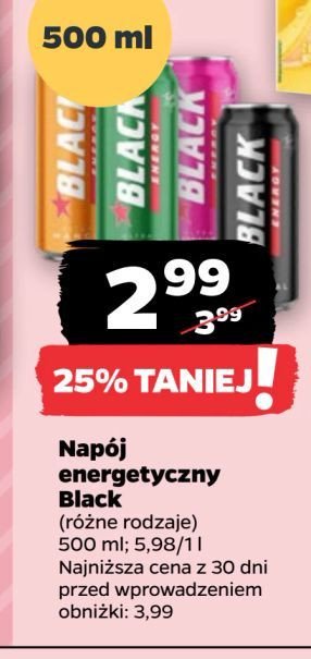 Napój energetyczny classic Black promocja w Netto