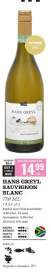 Wino HANS GREYL SAUVIGNON BLANC DRY promocja