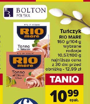 Tuńczyk kawałki w oliwie z oliwek Rio mare promocja w Carrefour Market
