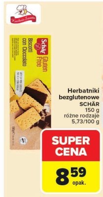 Herbatniki bezglutenowe SCHÄR 150g promocja w Carrefour Market