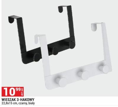 WIESZAK 3-HAKOWY 22,8x15 cm, czarny, biały promocja w Merkury Market