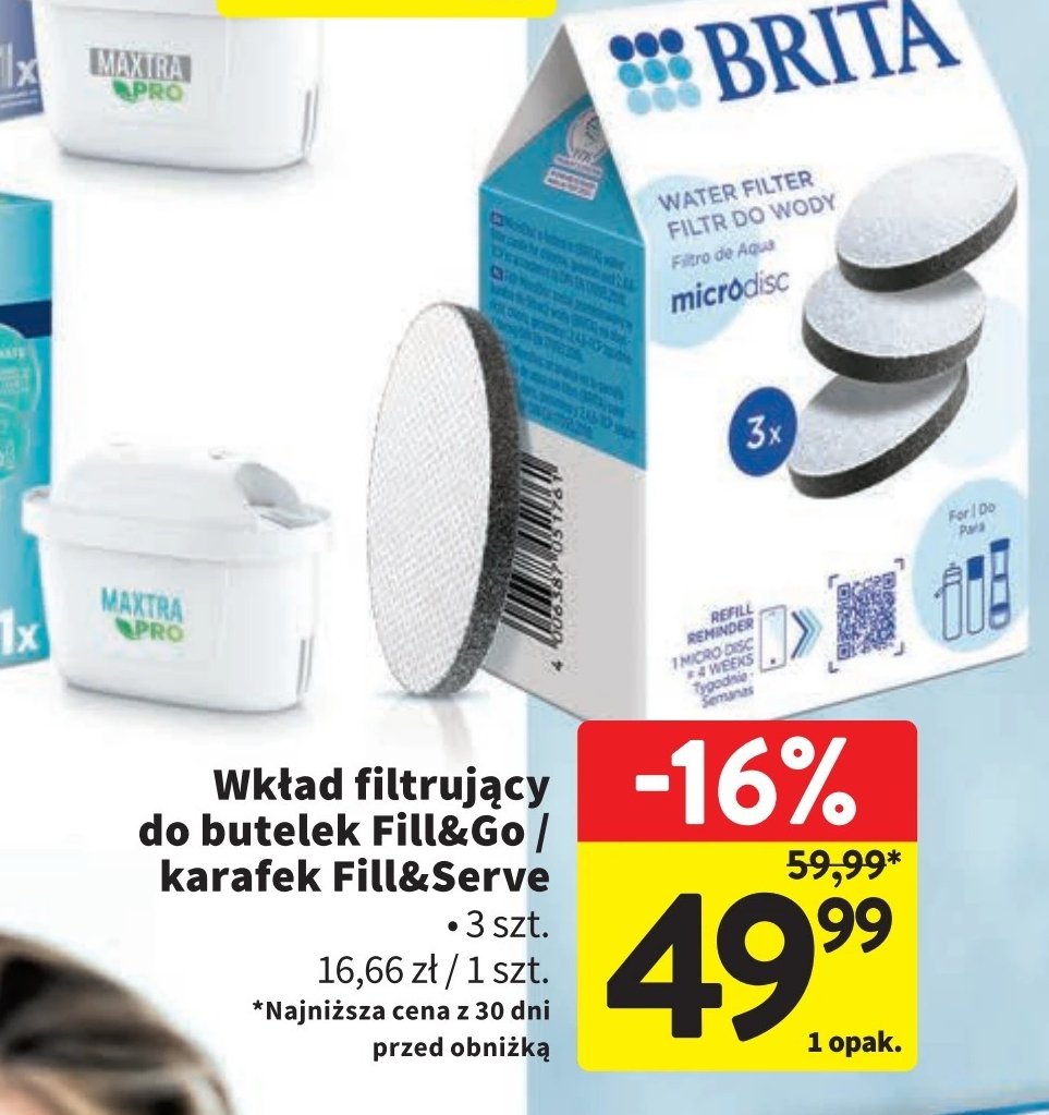 Wkład do karafek BRITA FILL&SERVE promocja w Intermarche