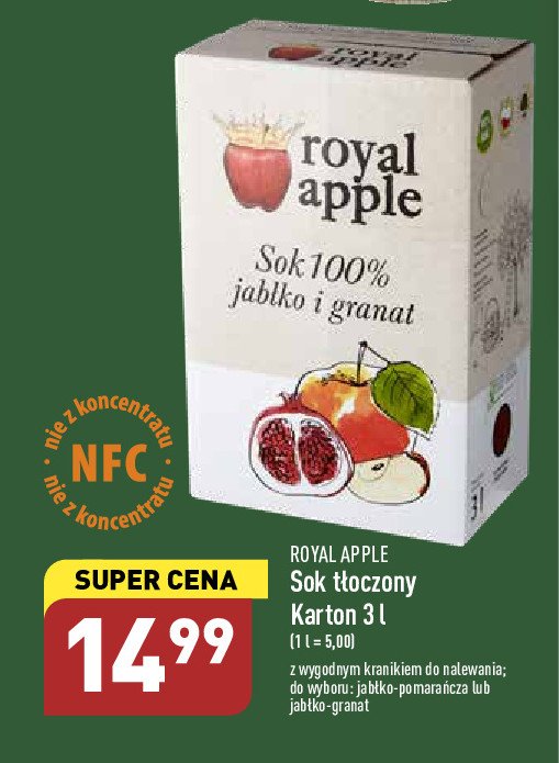 Sok jabłko-pomarańcza Royal apple promocja
