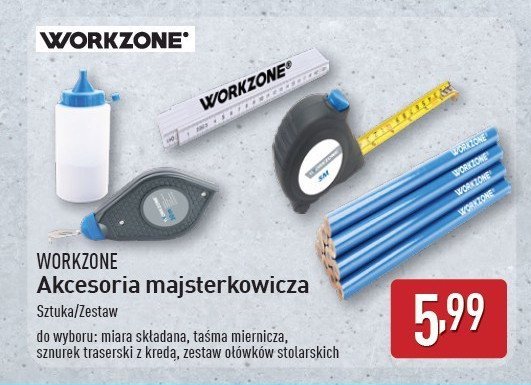 Taśma miernicza WORKZONE promocja w Aldi