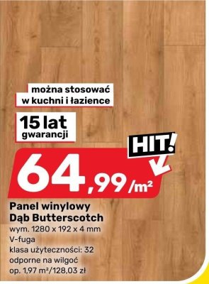 Panel winylowy Dąb Butterscotch promocja w Bricomarche