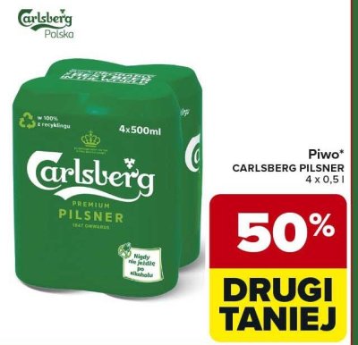 Piwo CARLSBERG PILSNER promocja w Carrefour Market