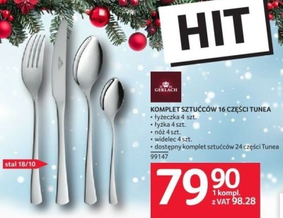 Komplet sztućców 16 części Tunea Gerlach promocja w Selgros
