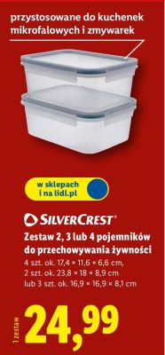 Zestaw 2, 3 lub 4 pojemników do przechowywania żywności SilverCrest promocja w Lidl