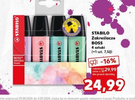 Zakreślacz boss pastel Stabilo promocja