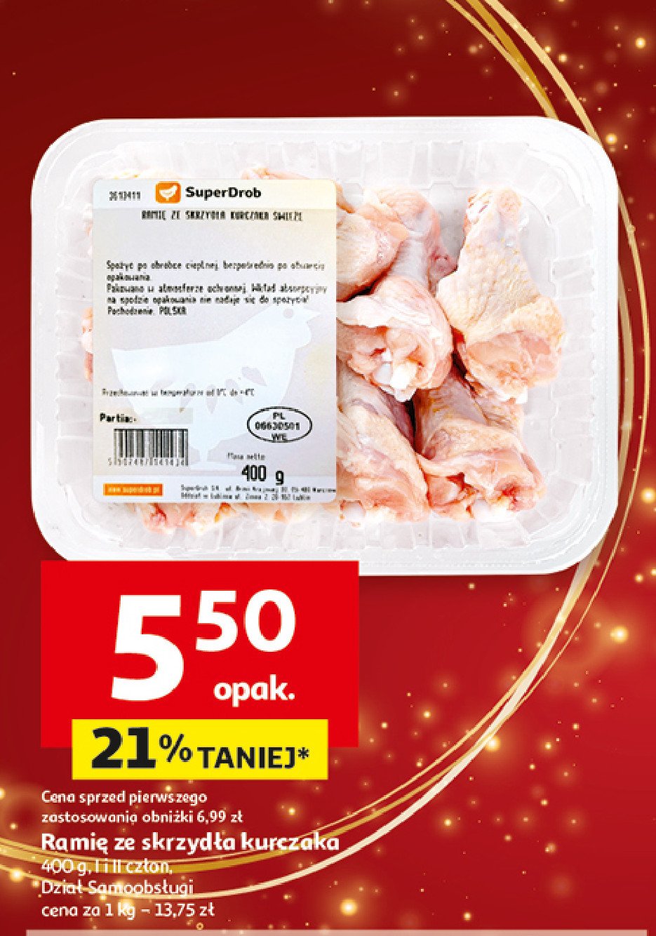 Ramię ze skrzydła kurczaka Superdrob promocja w Auchan