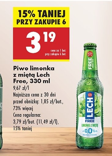 Piwo Lech free limonka z miętą promocja w Biedronka