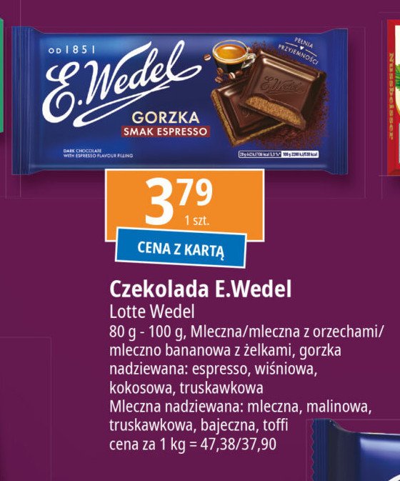 Czekolada Wedel promocja w Leclerc