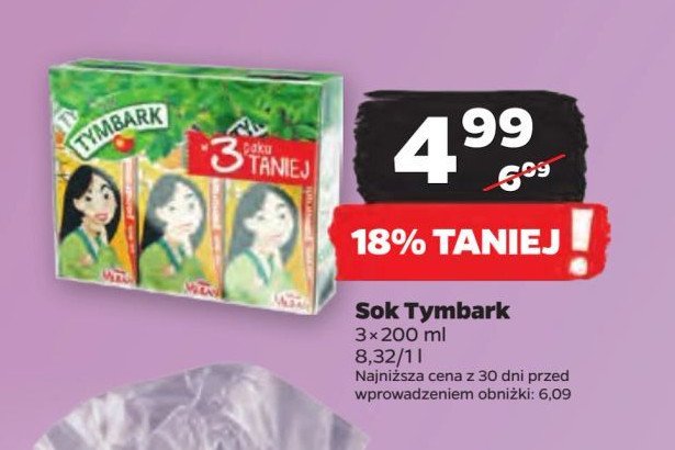 Sok pomara艅czowy mulan Tymbark kartonik promocja