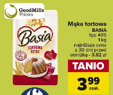Mąka tortowa extra Basia promocja w Carrefour Market