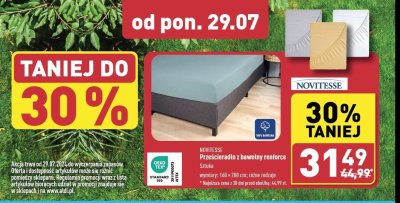 Prześcieradło z bawełny renforce 160 x 200 cm Novitesse promocja