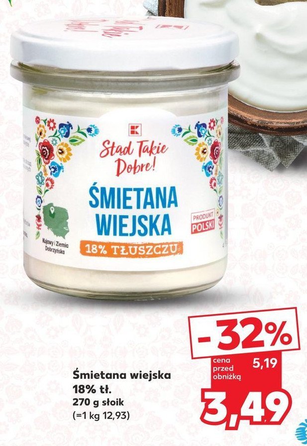 Śmietana wiejska 12 % K-classic stąd takie dobre! promocja