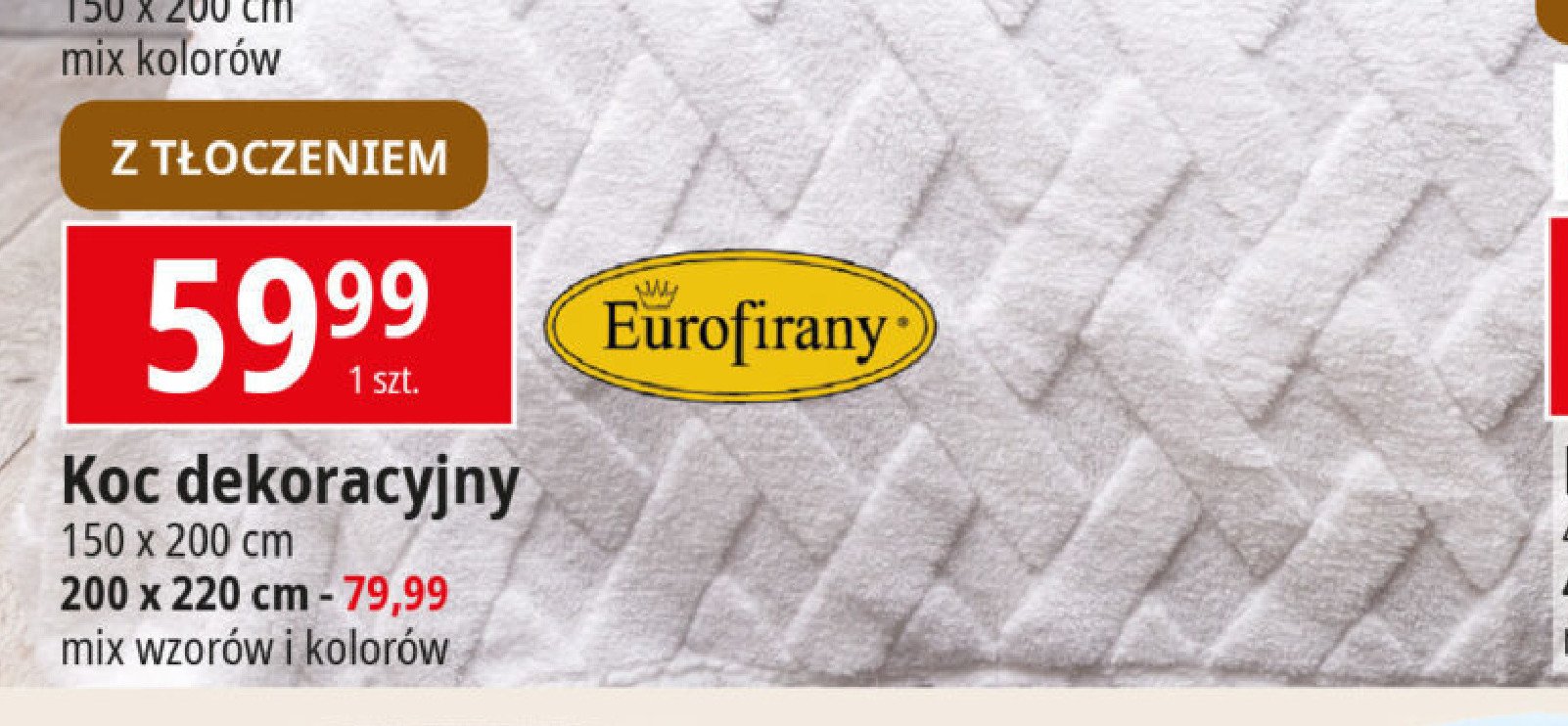 Koc dekoracyjny 200 x 220 cm EUROFIRANY promocja