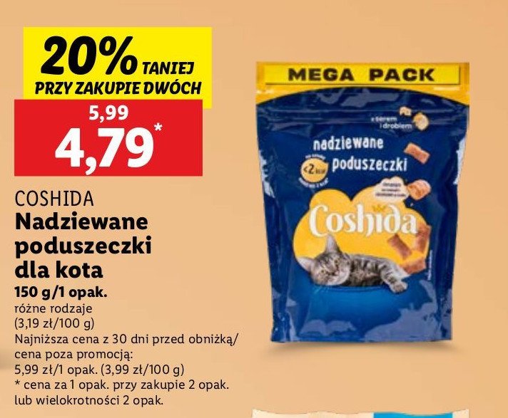 Snacki dla kota poduszeczki Coshida promocja