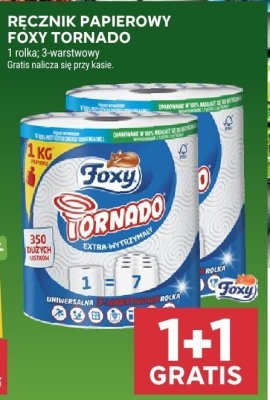 Ręcznik Papierowy Foxy Tornado 1 rolka 3-warstwowy promocja w Stokrotka
