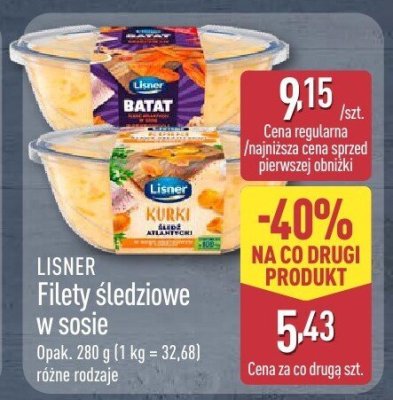Filety śledziowe w sosie LISNER różne rodzaje promocja w Aldi