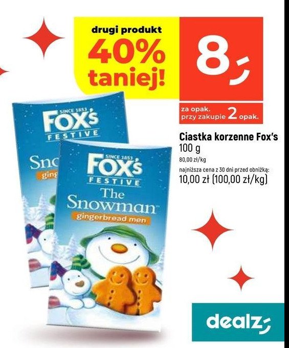 Pierniki snowman Fox's promocja w Dealz