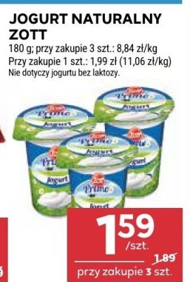 Jogurt naturalny Zott promocja w Stokrotka