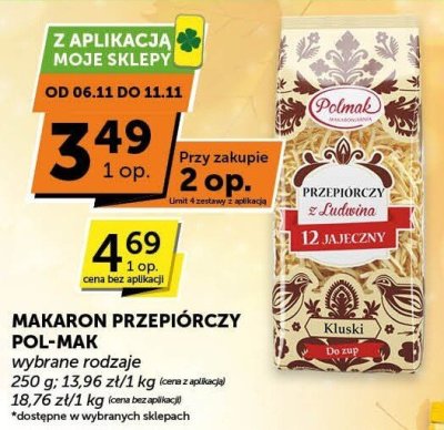 Makaron przepiórczy Pol-Mak z aplikacją Moje Sklepy promocja w ABC