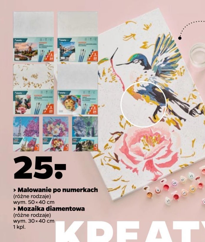 Malowanie po numerkach 50 x 40 cm promocja w Netto