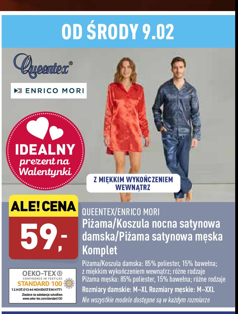 Piżama męska satynowa m-xxl Enrico mori promocja