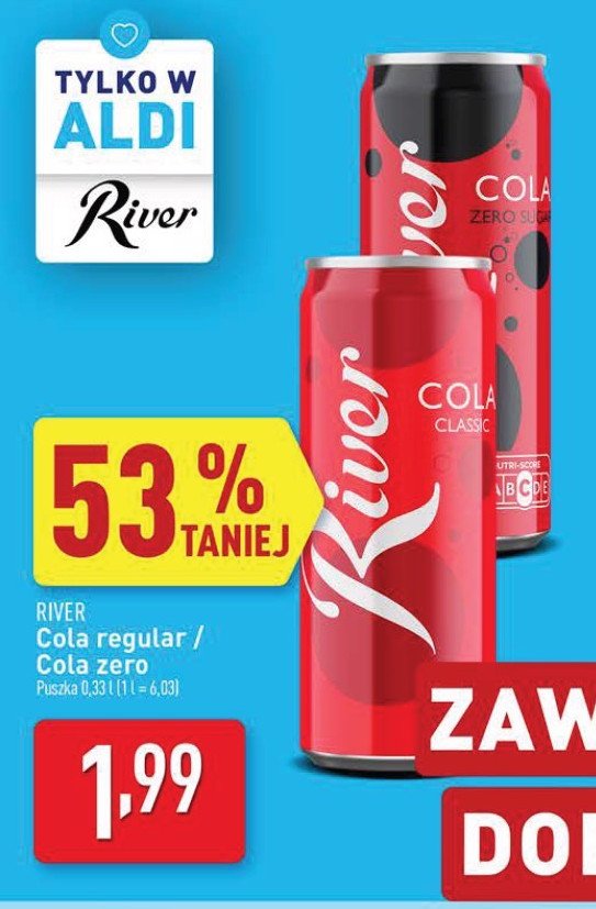 Napój cola River promocja w Aldi