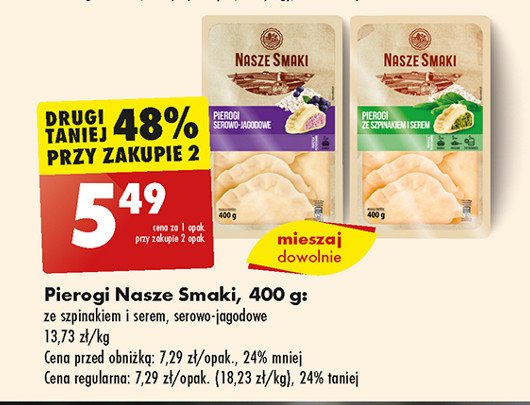 Pierogi serowo-jagodowe Nasze smaki promocja