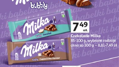 Czekolada cappucino Milka bubbly promocja