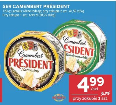 Ser Camembert President różne rodzaje promocja w Stokrotka