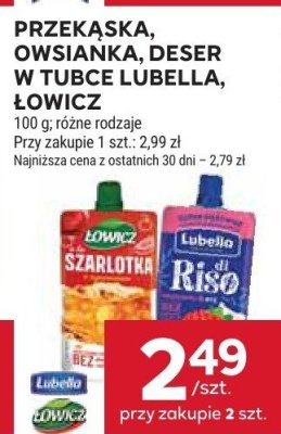 Przekąska, owsianka, deser w tubce Lubella, Łowicz promocja w Stokrotka