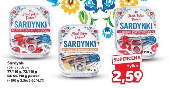 Sardynki w sosie paprykowym K-classic stąd takie dobre! promocja