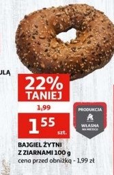 Bajgiel żytni z ziarnami Auchan promocja