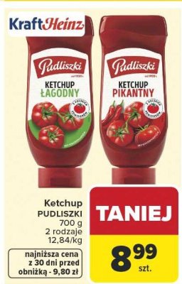 Ketchup Pudliszki łagodny promocja w Carrefour Market