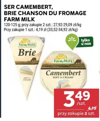 Ser Camembert Farm Milk promocja w Stokrotka