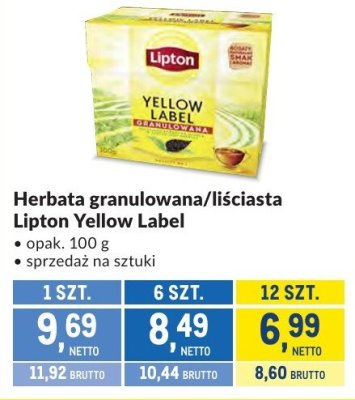 Herbata granulowana/liściasta Lipton Yellow Label promocja w Makro