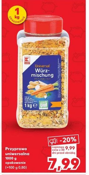 Przyprawa uniwersalna K-classic promocja w Kaufland