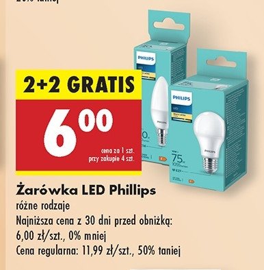 Żarówka 60w e27 Philips promocja w Biedronka