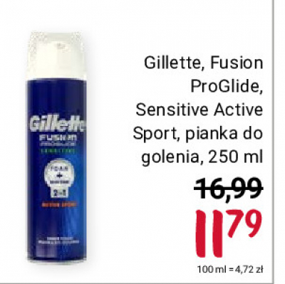 Pianka do golenia active sport Gillette fusion proglide promocja